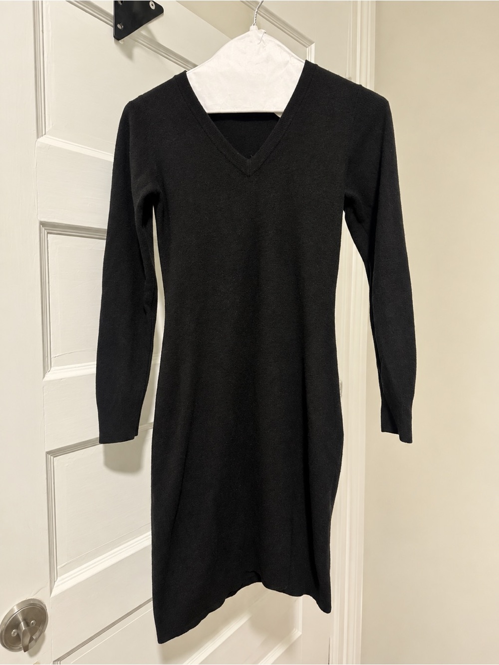 Dolce & Gabbana Black V-Neck Long Sleeve Knit mini Dress